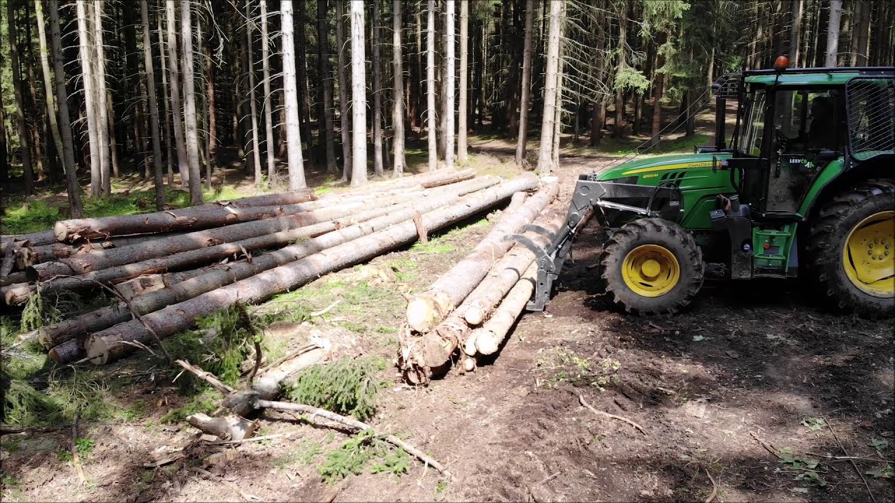 DRON  *Práce * 🌲Těžba Kůrovce🌲  * Husqvarna 572 XP * John Deere 6120 M 🚜