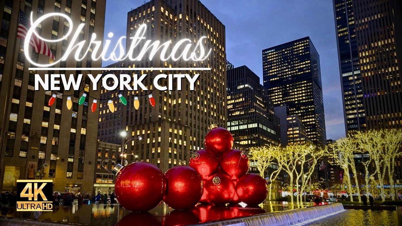 New York City Christmas | 6th Ave christmas lights & Rockefeller lights 2024 | 4K NYC Walking Tour
