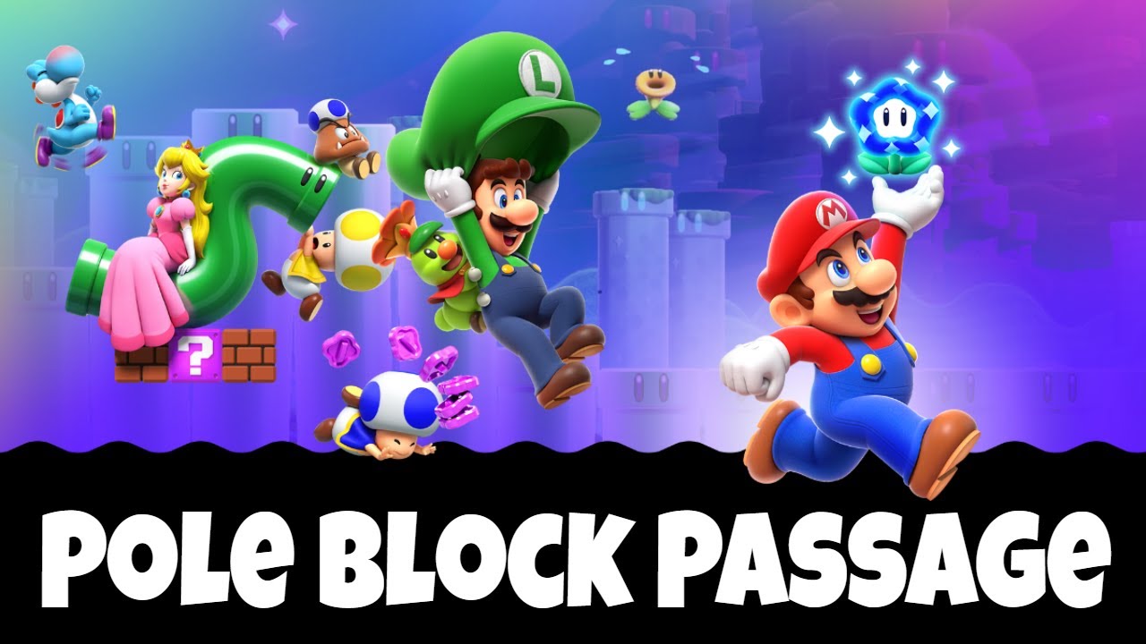 Super Mario Bros Wonder: Pole Block Passage (100% All Wonder Seeds, Flower Coins & Flag)