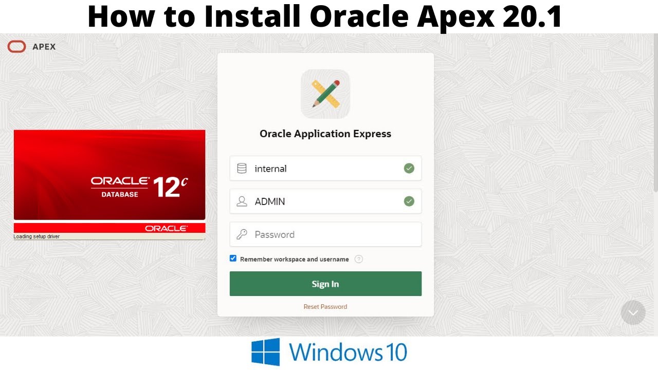 Oracle Apex 20.1 Installation