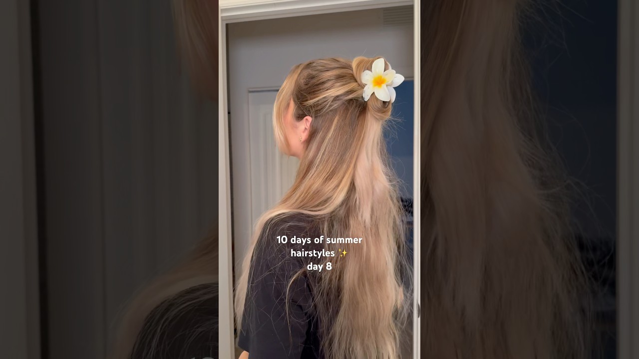 The Viral Flower Claw Clip Trend Hair Tutorial🐠🌼