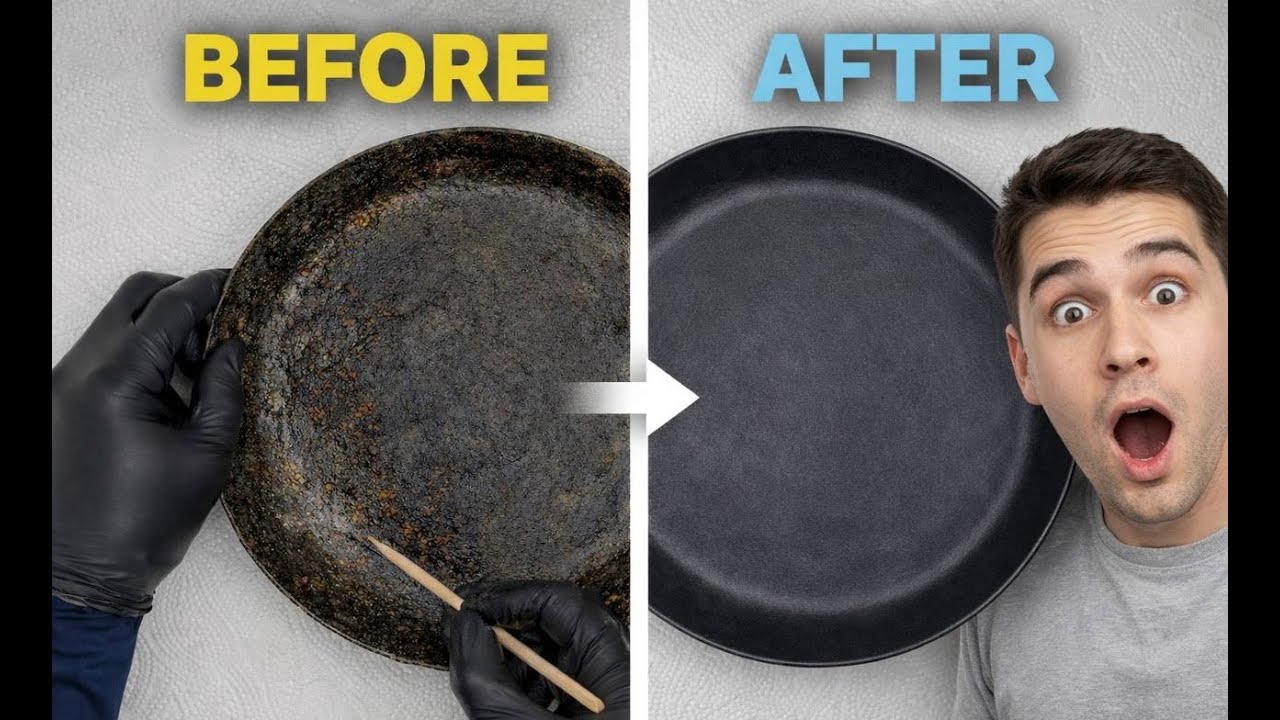 ASMR Deep Cleaning a Burnt Pan | Dirty to Clean | Pure Texture ASMR