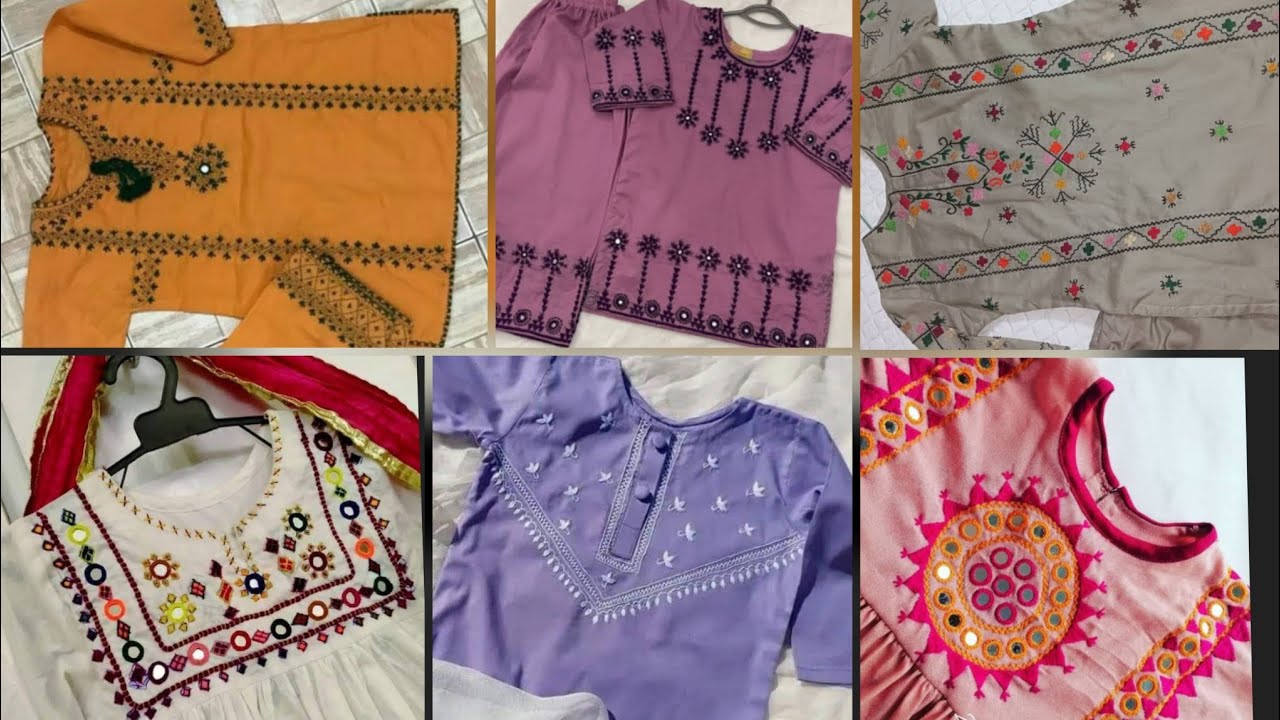 Beautiful Creative Baby Girls Embarrassed Dress Designs Ideas With Mirror Work/Baby Frocks Designs 