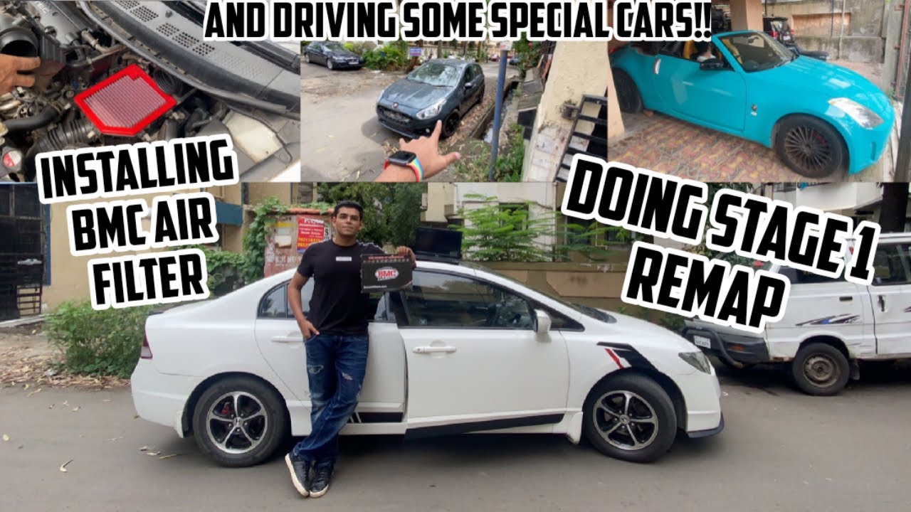 Installing Performance Airfilter & Doing stage 1 remap for my civic!!!|Taking ride of Abarth & 350z.