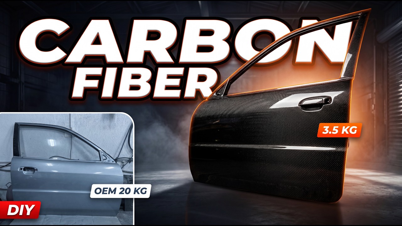 MITSUBISHI COLT - CARBON FIBER DOORS FOR DRAG CAR - DIY