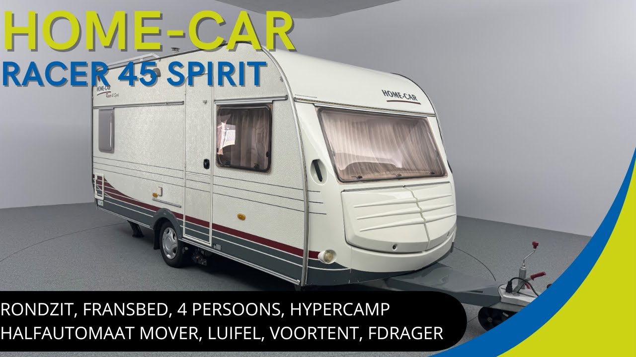 Home-Car Racer 45 Spirit 2004 | CARAVAN 4 PERSOONS HALFAUTOMAAT MOVER LUIFEL VOORTENT FIETSENDRAGER