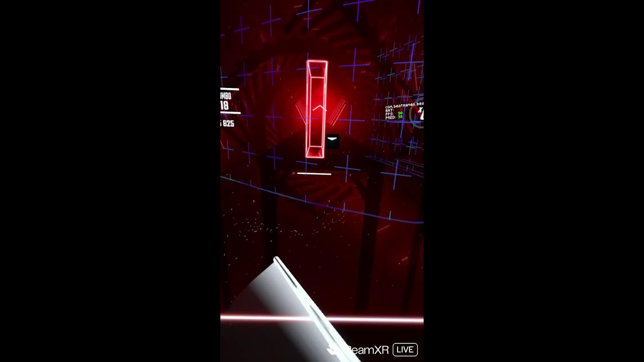 playing beat saber trying to hit 1.4k