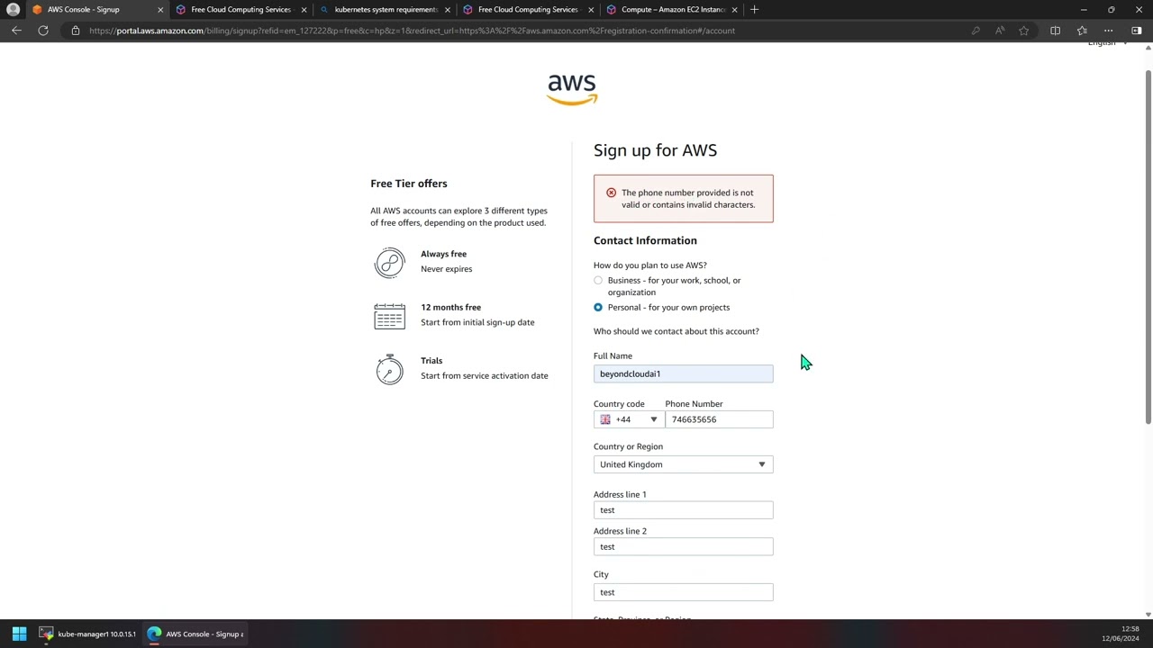 Labs - AWS - Free Account Creation