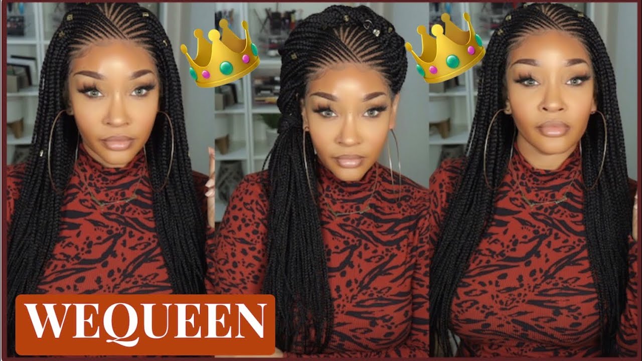 ISSA WIG?!😱 GORGEOUS 13X5 SIDE PART CORNROW BRAIDED WIG| FT. WEQUEEN HAIR