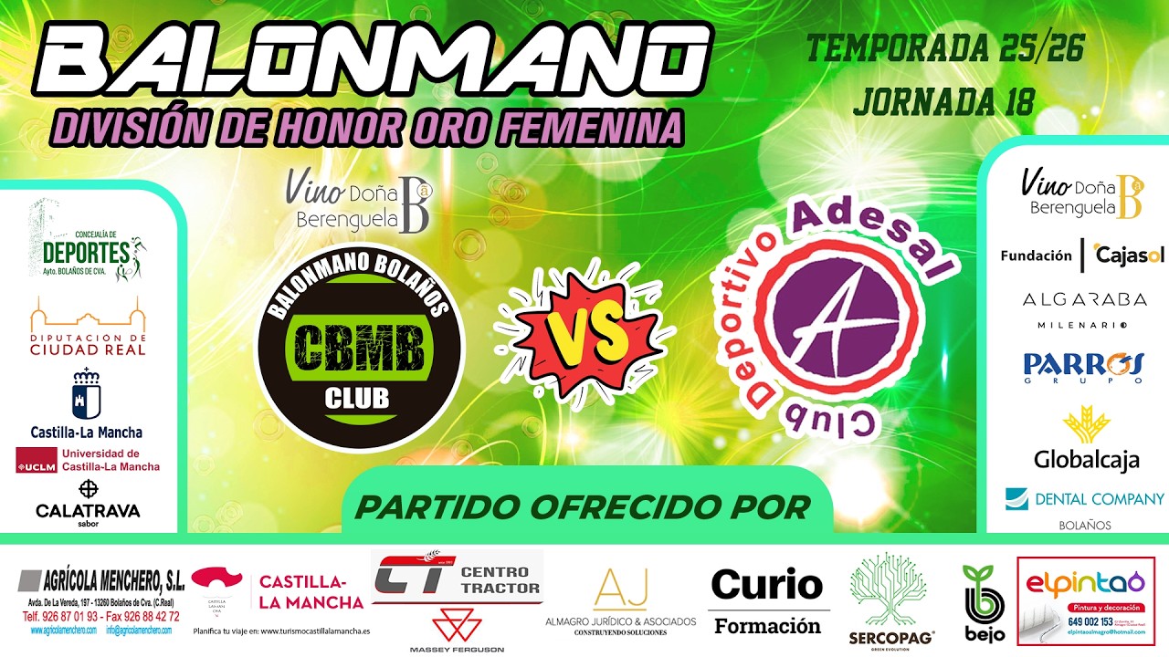 VINO DOÑA BERENGUELA BM. BOLAÑOS - RAHI-SEPISUR CORDOBA (Div Honor oro Femenina J18 2025-26)
