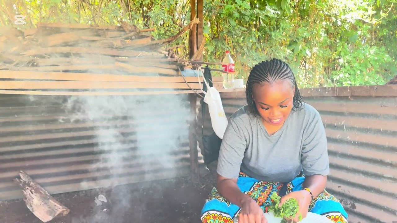 Ugali (kenyan Pride) Kales and Beef in the village