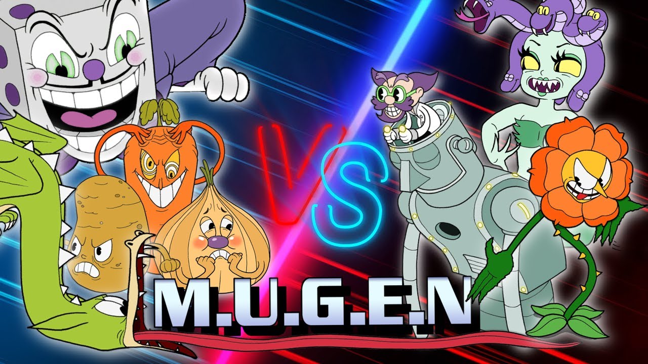 King Dice, Grim Matchstick, Root Pack vs CalaMaria, Dr Kahl's Robot, Cagney Carnation - Mugen Battle