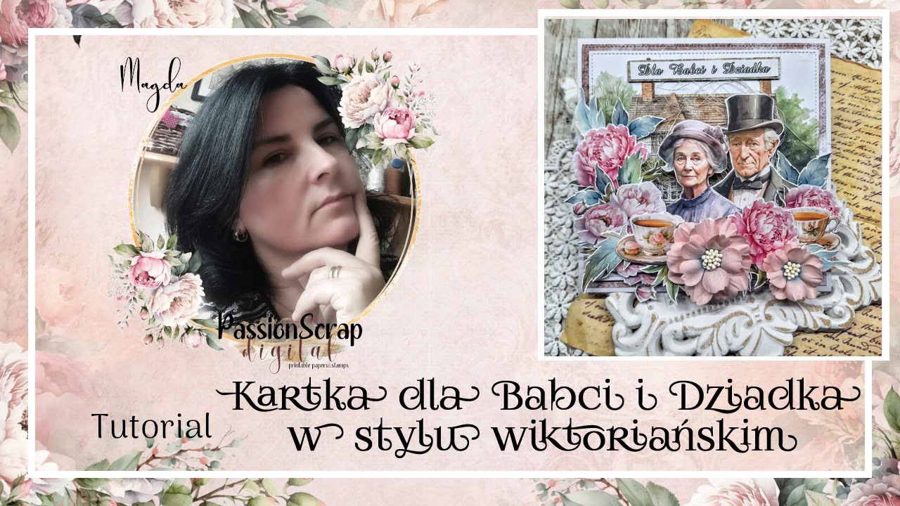 KARTKA DLA BABCI I DZIADKA W STYLU WIKTORIAŃSKIM