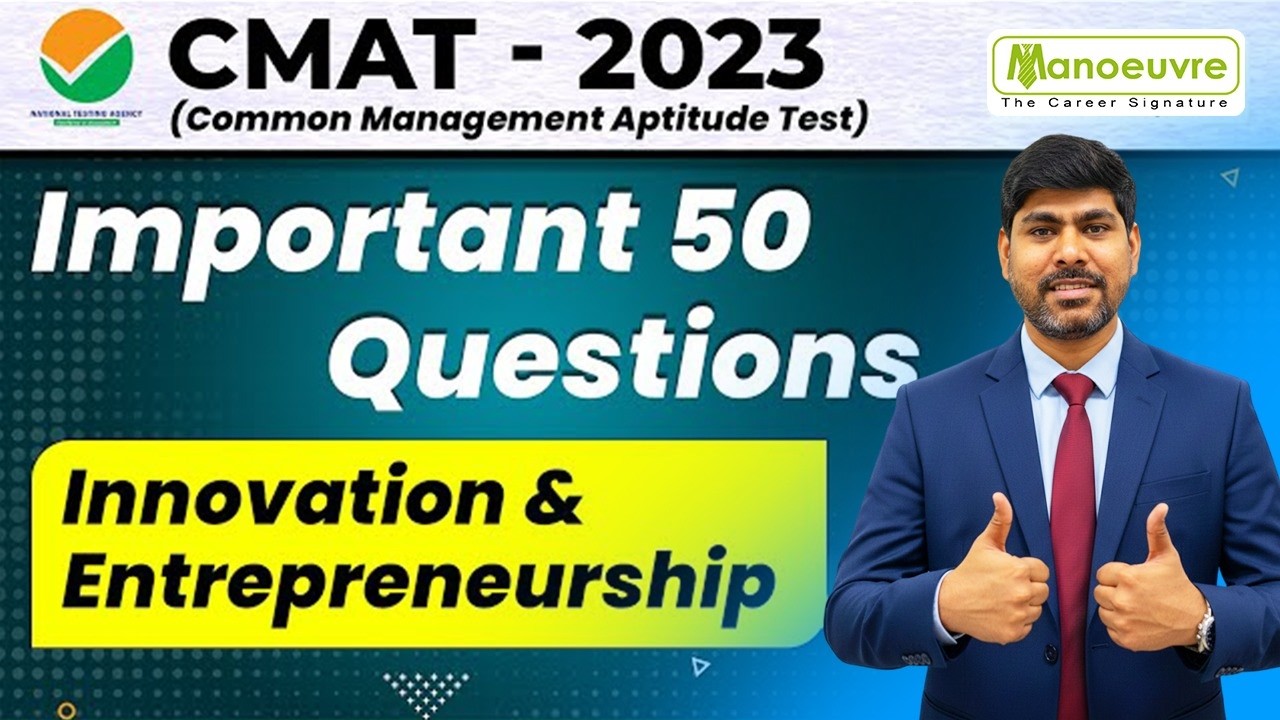 CMAT 2023 - Important 50 Questions | Innovation & Entrepreneurship | Watch Now