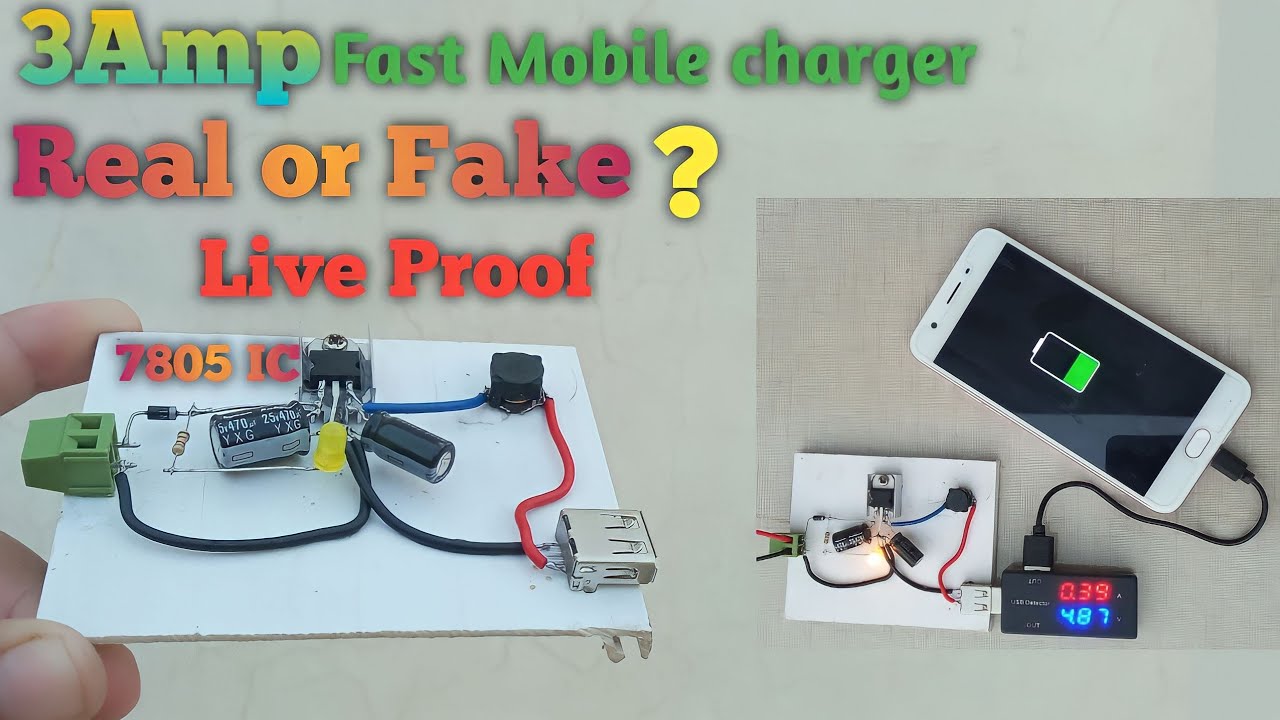 Fast Mobile Charger || How to make 3Amp fast Mobile charge Using 7805 IC || Its working or Not ?