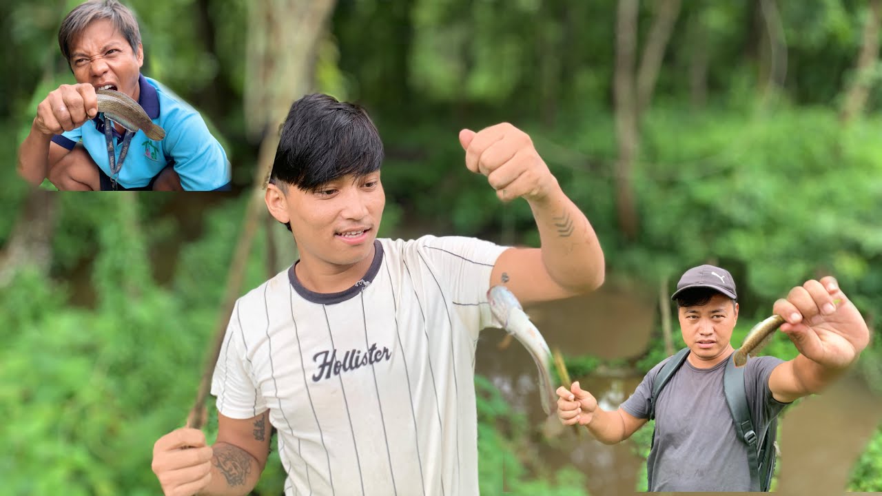 Crab and hillay machha fishing with hook and rod
