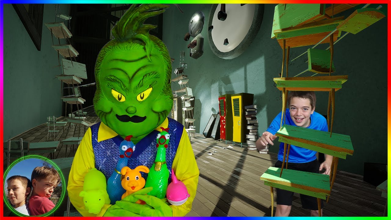 Hello Neighbor In Real Life GRINCH! Steel Kids