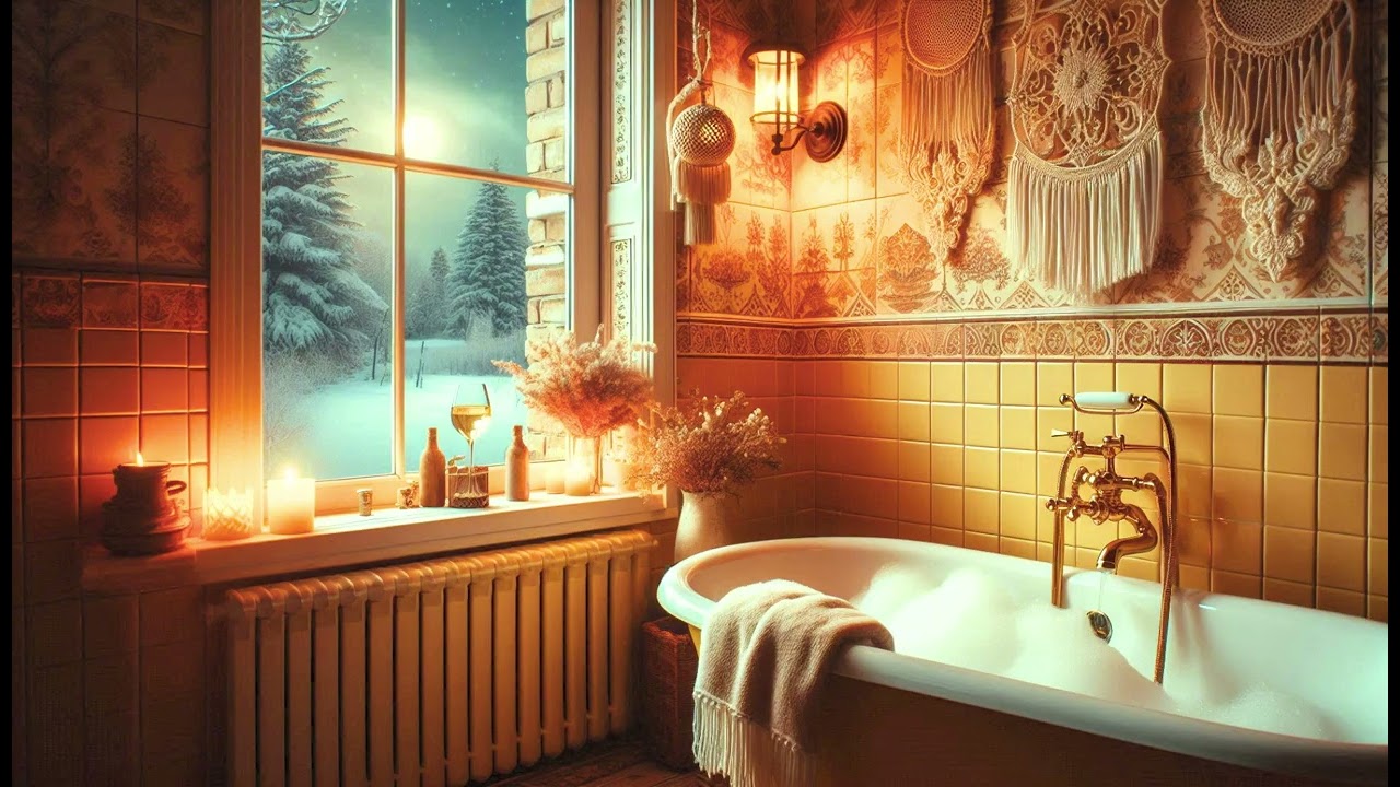 A Hot Caress In The Heart Of Winter 🛁  Evening Jazz For Moments With Foam 🛁