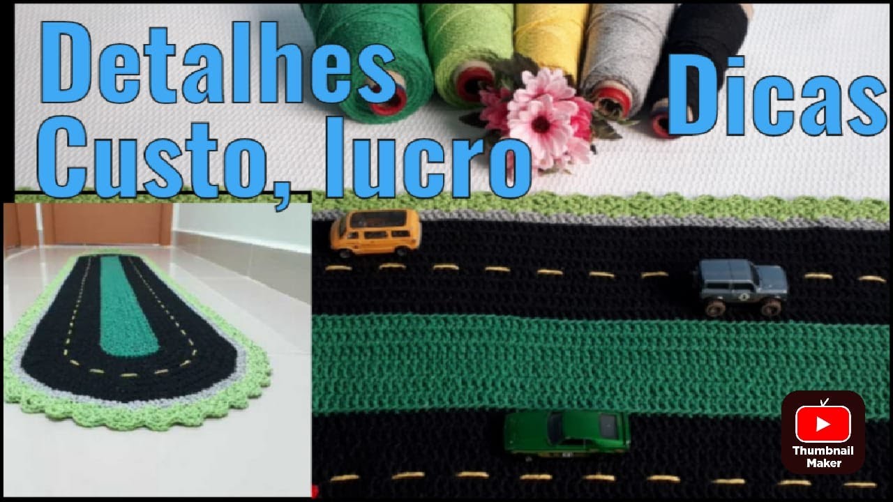 Tapete pista de carrinhos crochê 145x35  #crochet #tapetedecroche #presentedenatal #presentecriativo