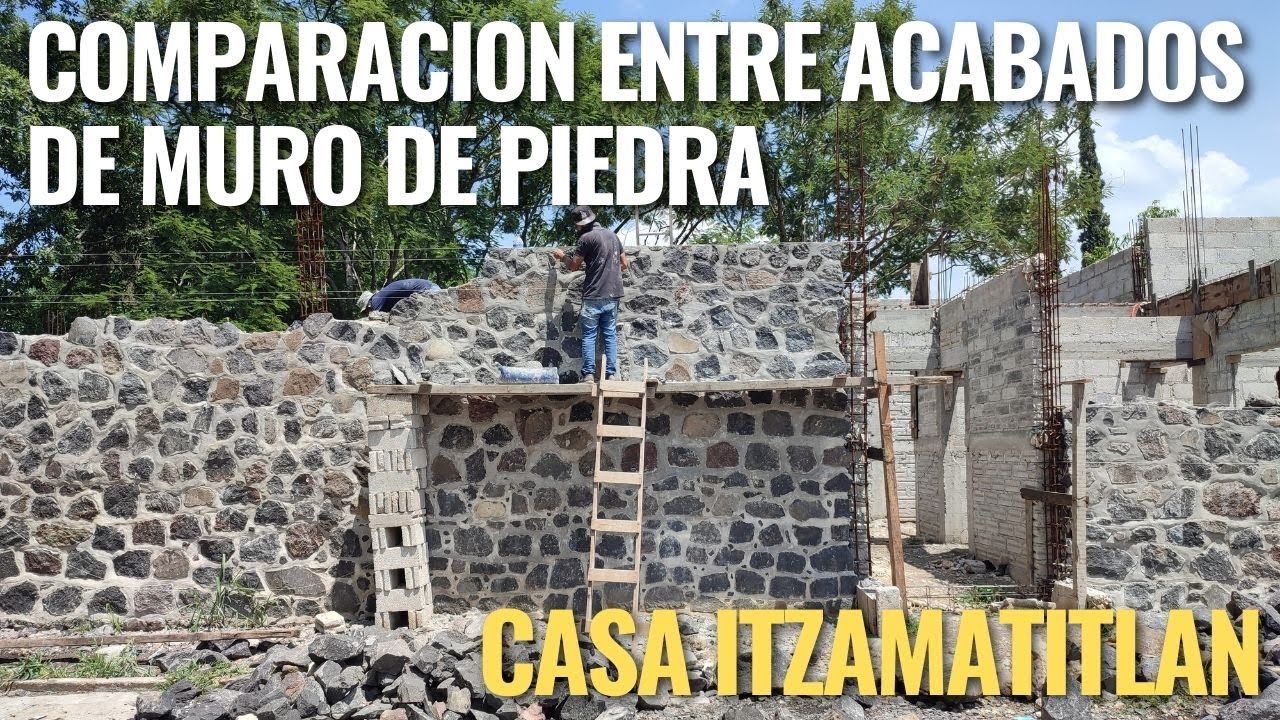 COMPARACION ENTRE ACABADOS DE MURO DE PIEDRA, Casa Itzamatitlan. Cap. 29.
