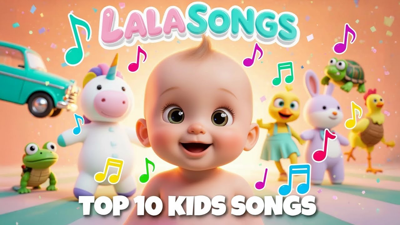 🎵 10 Kids Songs Compilation 🦄🚗🐸 | Fun Dance & Sing Along for Babies & Toddlers | Lala Songs