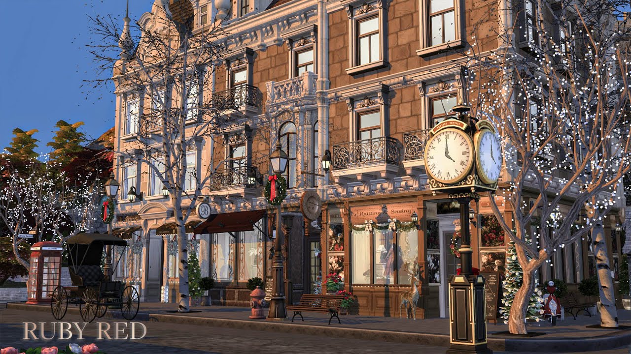 Sims 4 - Old Time Christmas | Stop Motion Video |  模擬市民4  復古聖誕街景 | 速建CC房屋