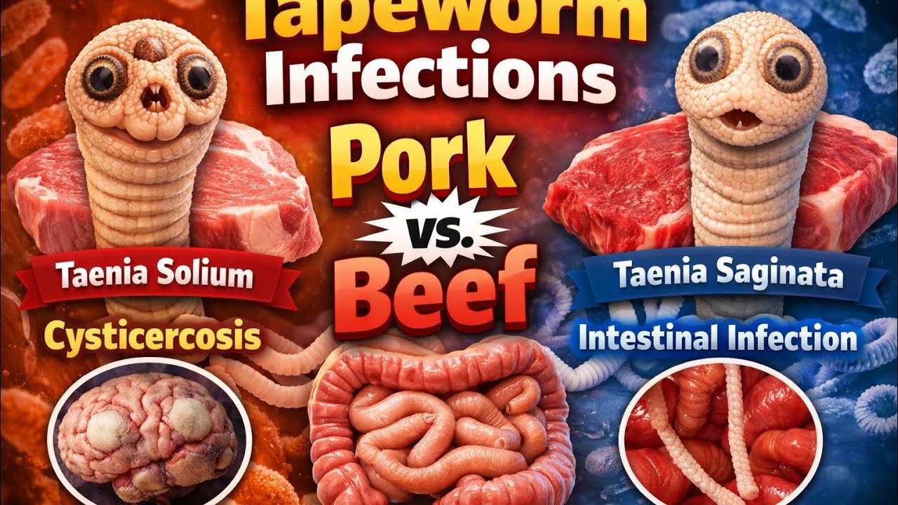 Undercooked Pork or Beef? 😳 Brain vs Gut Infection? | Taenia Solium vs Saginata Explained
