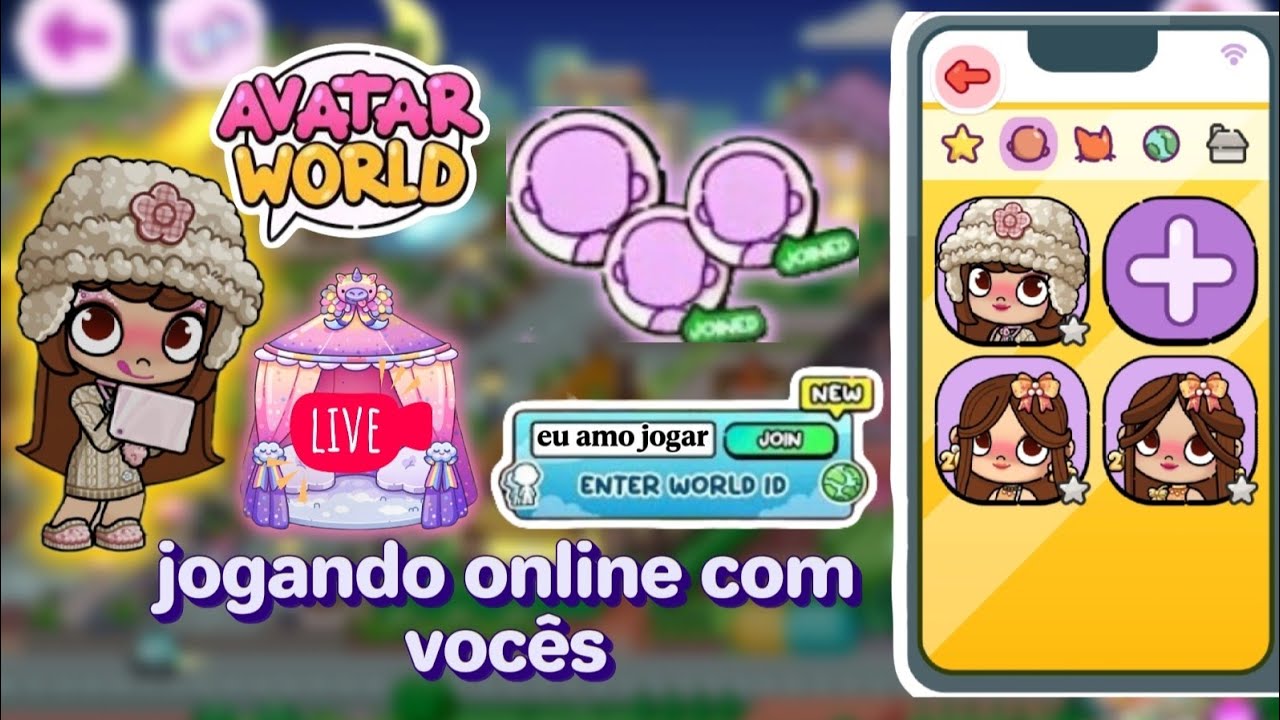 Dublagens de avatar word🥰 está ao vivo! Jogando avatar world com vocês 🥰💖