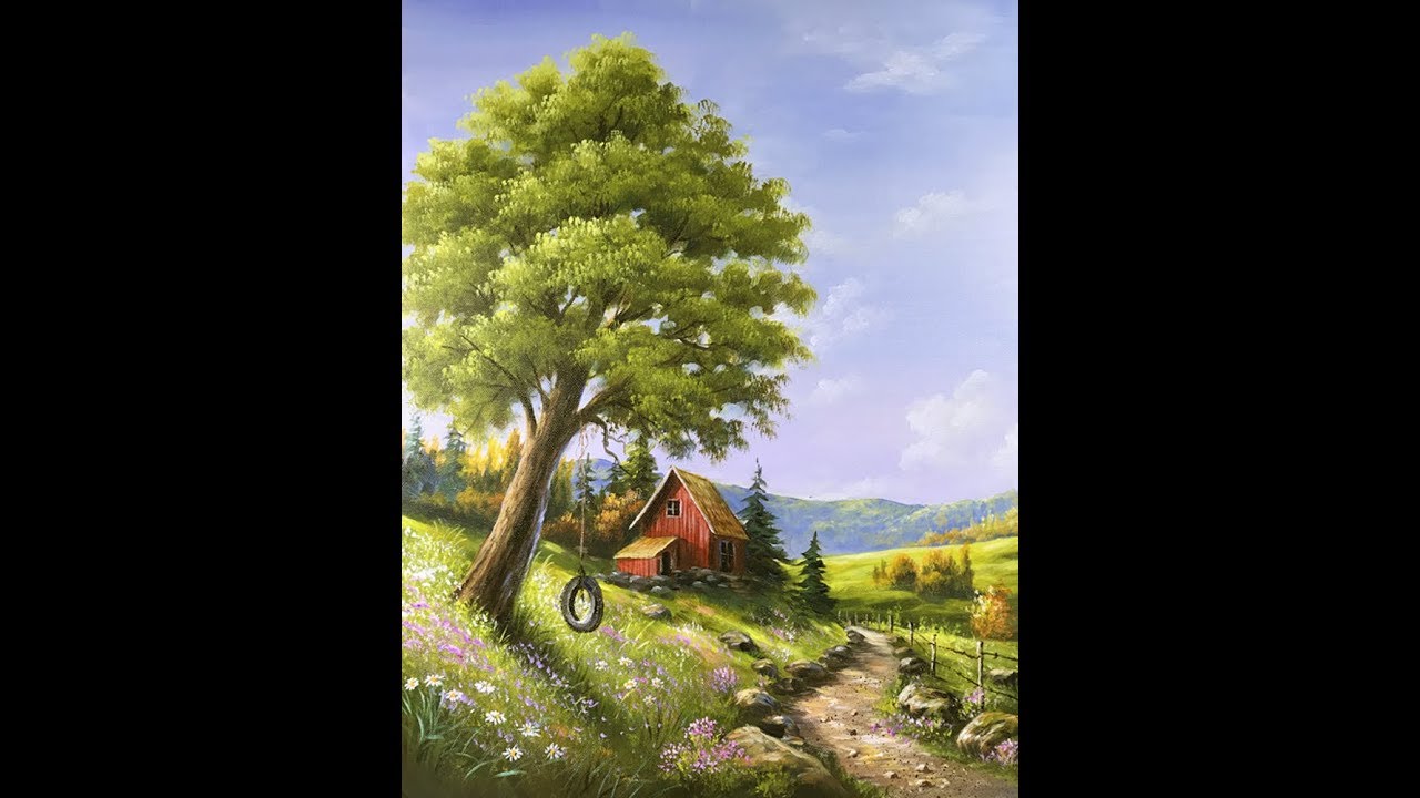 How to Paint a Little House On The Hill in Acrylic