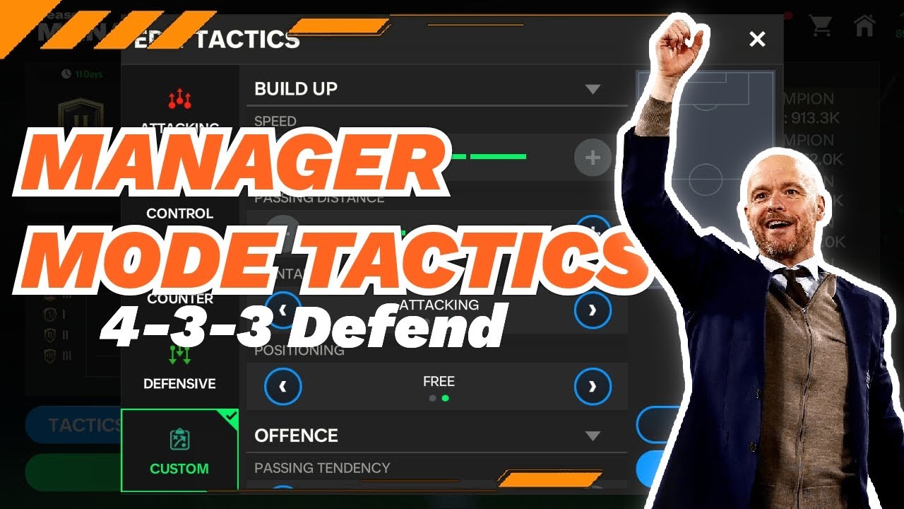 MANAGER MODE TACTICS 4-3-3 DEFEND EA SPORTS FC MOBILE ‼️‼️