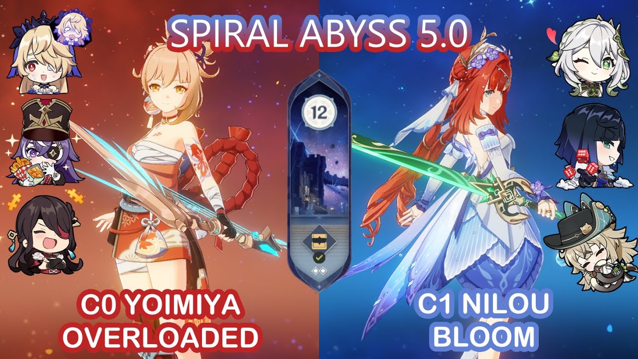 C0 Yoimiya Overloaded & C1 Nilou SuperBloom || 5.0 Spiral Abyss || Genshin Impact