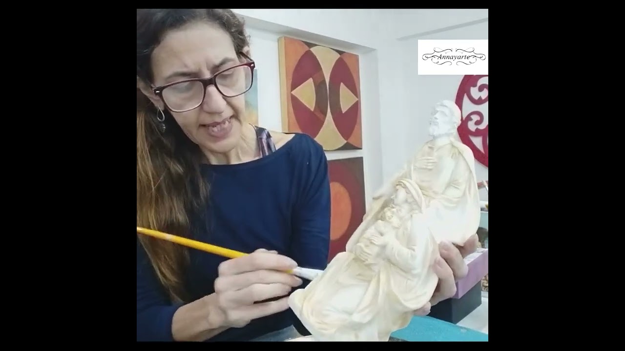 COMO APLICAR GOMA LACA SAGRADA FAMILIA EM GESSO #GOMALACAINDIANA