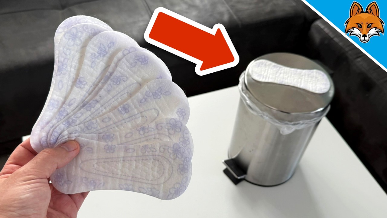 Klebe eine Slipeinlage auf den M&uuml;lleimer und STAUNE WAS PASSIERT💥(Genialer Trick)🤯