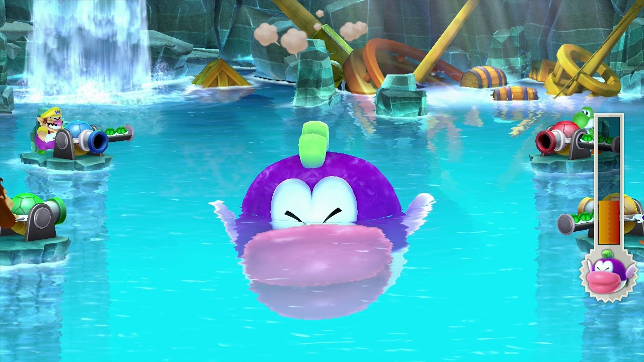 Mario Party 10 minigame: Mega Cheep Chomp's Shell Shock 60fps