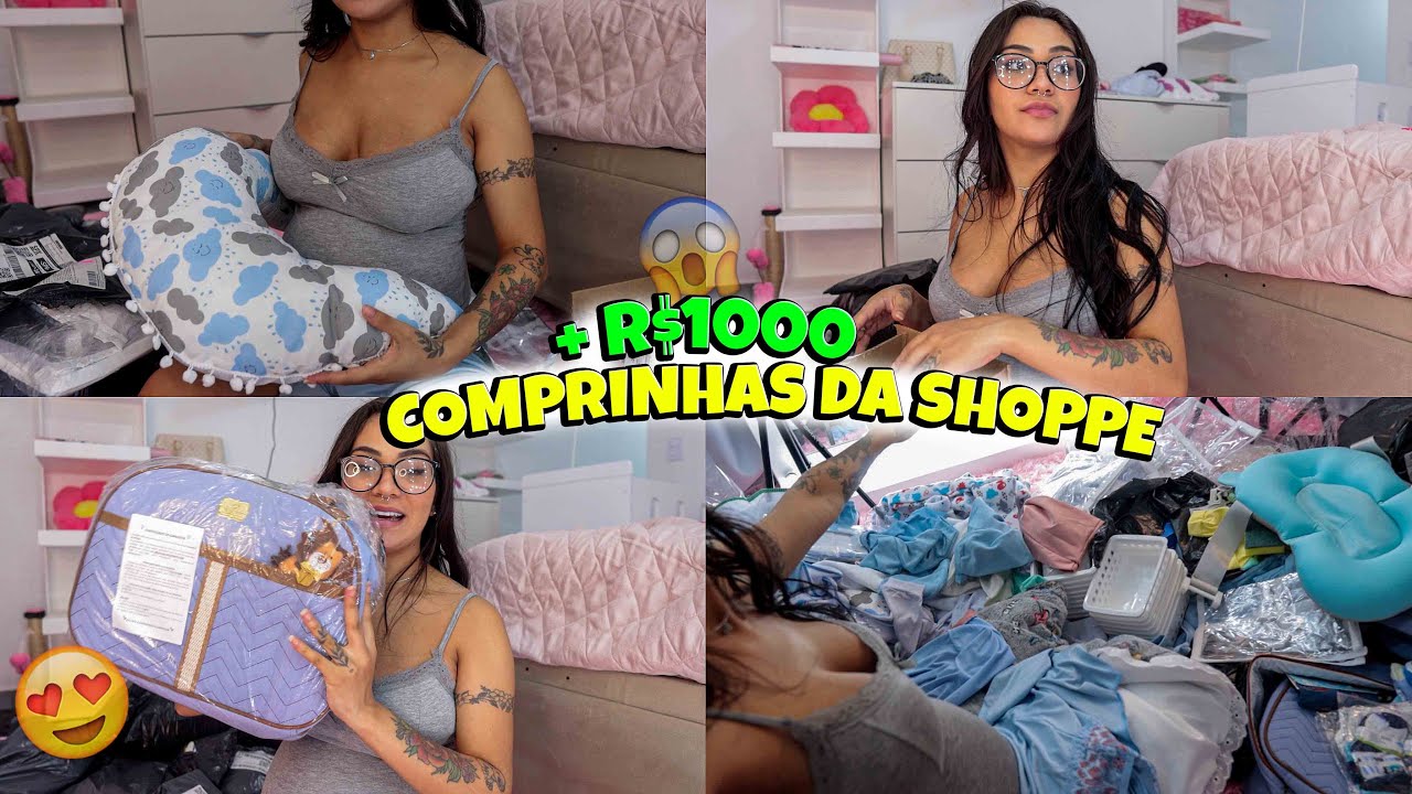 R$1000 comprinhas da shopee, mala maternidade , enxoval do bebe e+...