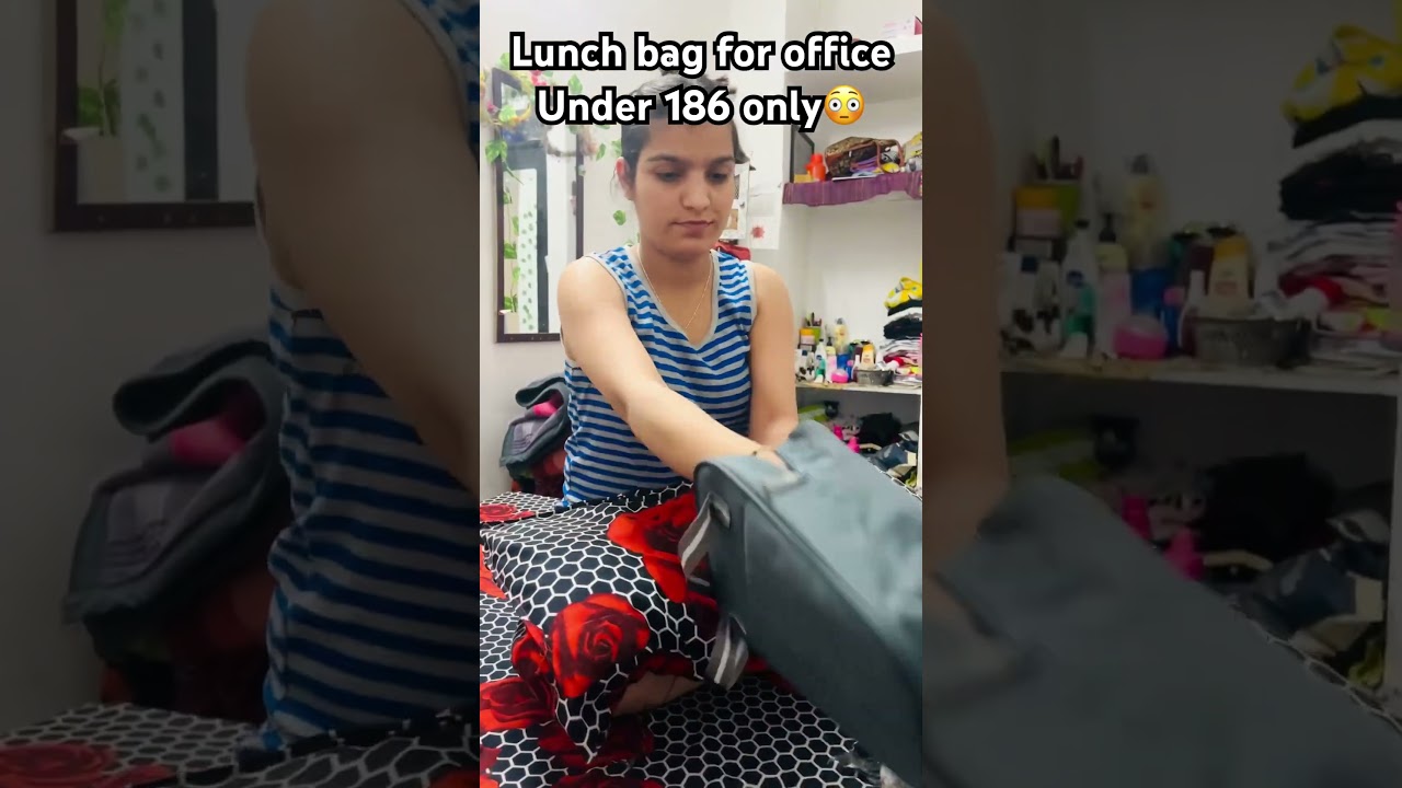 Beautiful lunch bag from meesho under 186 only😳viralvideo #shortvideo#viral #viralvideo #meeshohaul