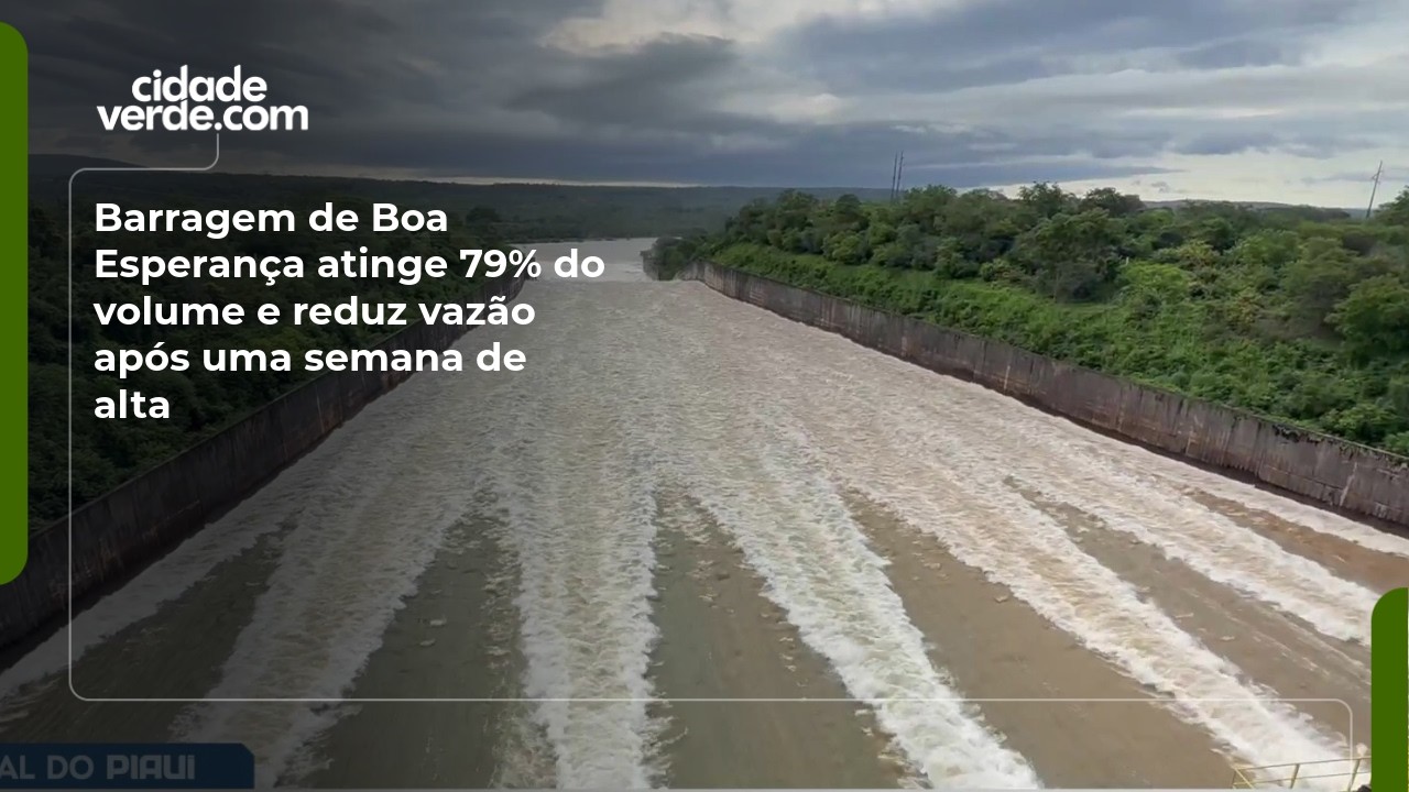 Barragem de Boa Esperança atinge 79% do volume e reduz vazão após uma semana de alta