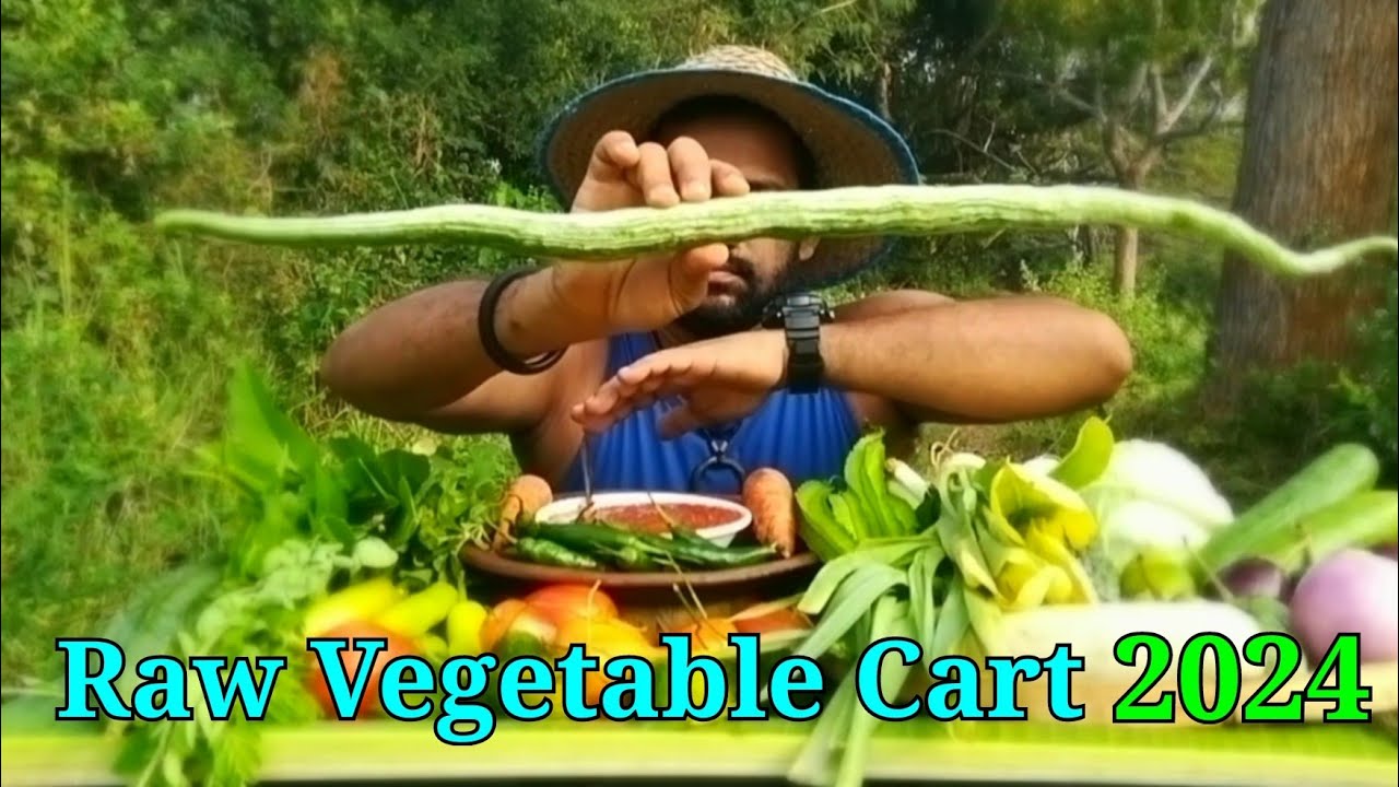 Eating Raw Vegetable cart 2024/ Food eating show [ASMR]...