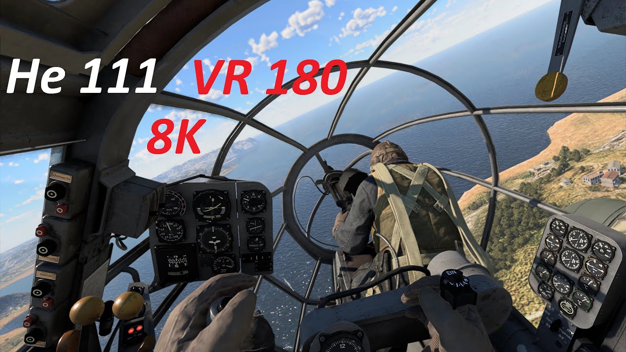 Heinkel He 111H-16 Flight in VR180 Cockpit View [8k]