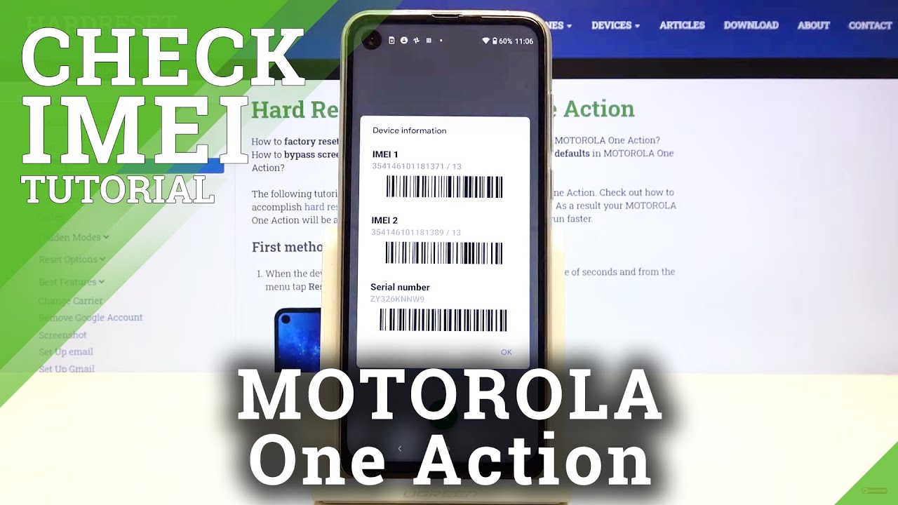 How to Check IMEI and SN in MOTOROLA One Action&ndash; IMEI Information and Serial Number