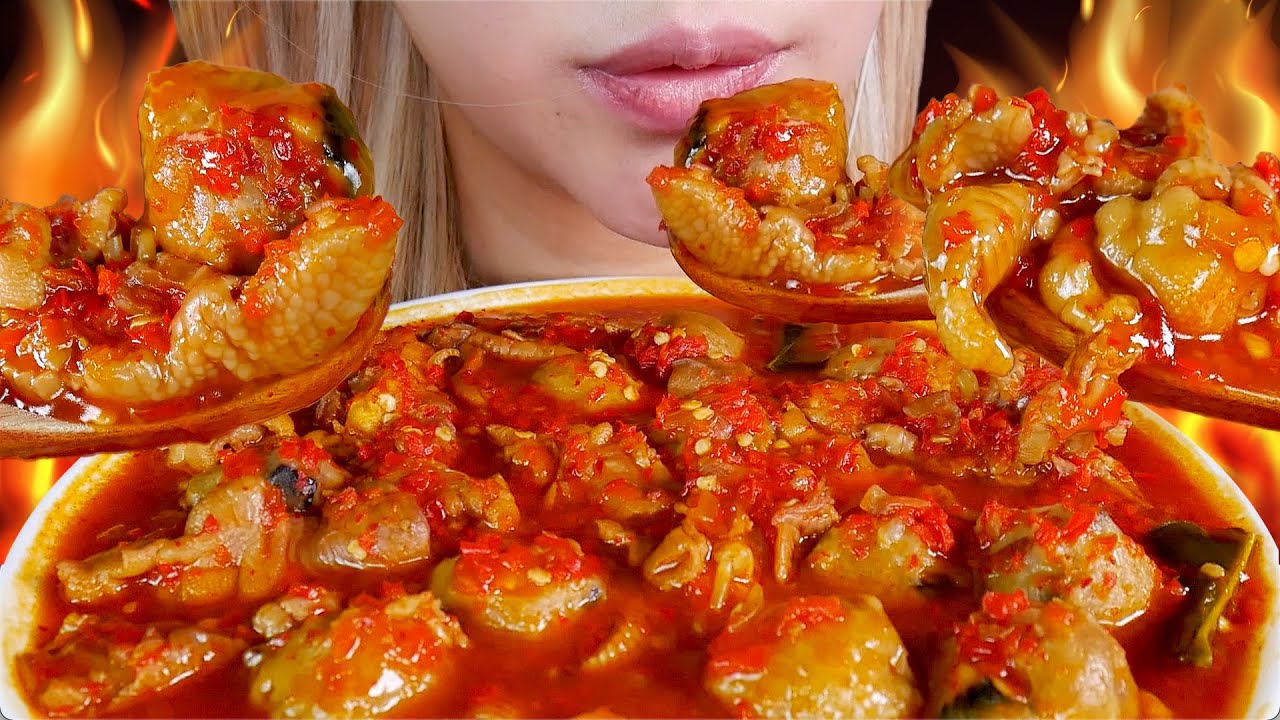 LIDAH KEBAKAR🥵🔥 ASMR PENTOL CEKER MERCON PEDAS🌶 SPICY BONELESS CHICKEN FEET, DAKBAL