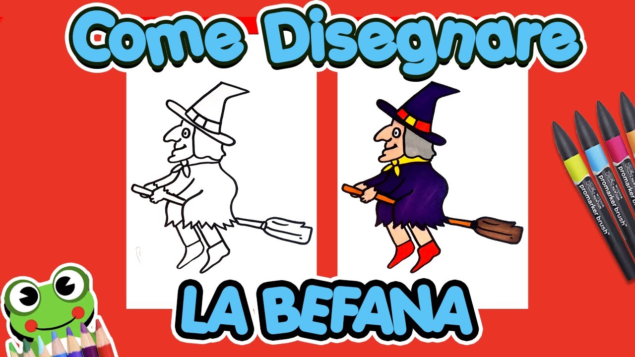 Disegni di Natale: La Befana con Scopa - Tutorial per Tutti