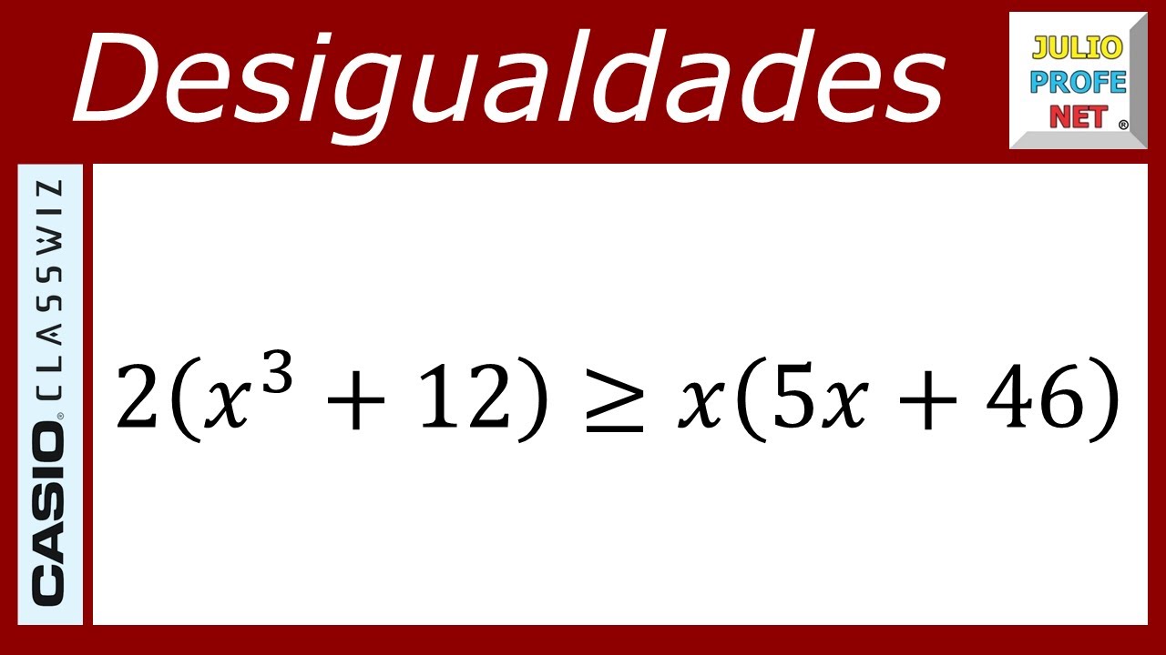Desigualdades o inecuaciones cúbicas | Ej. 5 #julioprofe y #casio