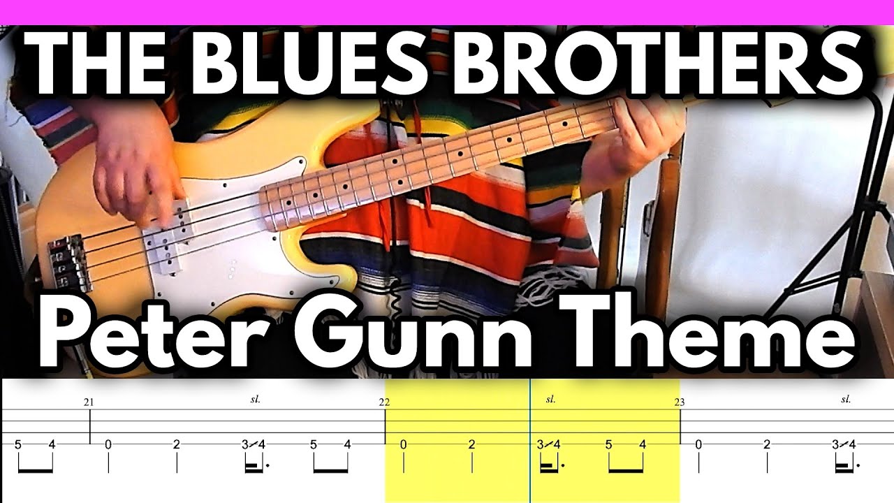 The Blues Brothers - Peter Gunn Theme | BASS Cover | TABS