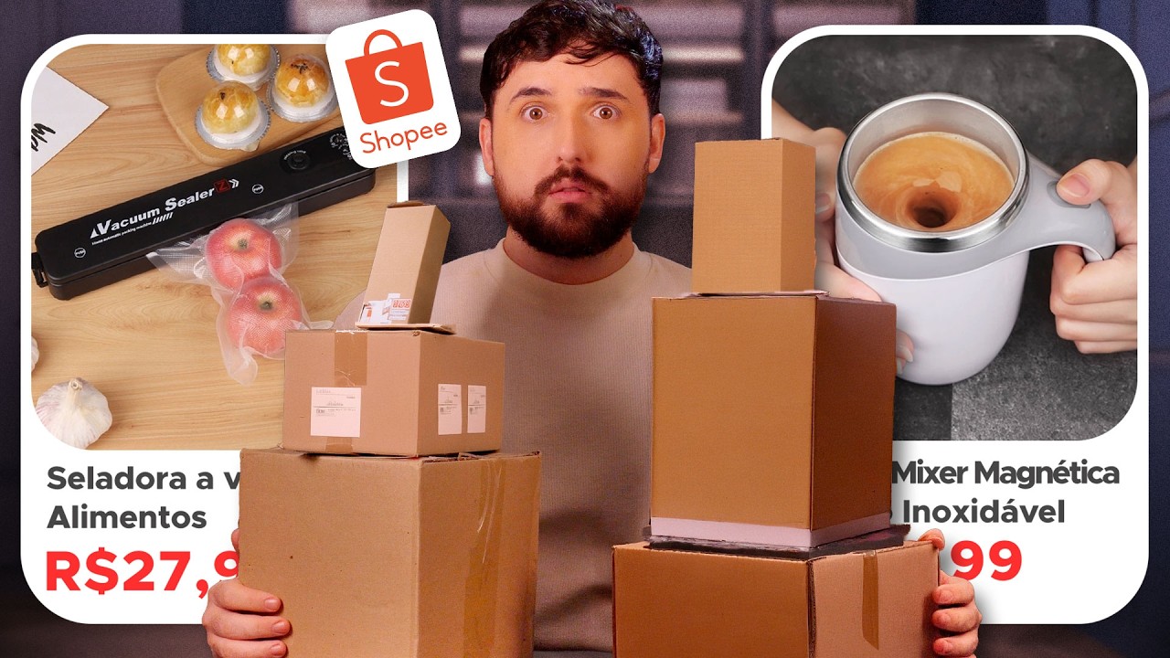 😱 Comprei TUDO QUE MEUS SEGUIDORES PEDIRAM na Shopee | Seladora a Vácuo, Flor de LEGO e Caneca Mixer