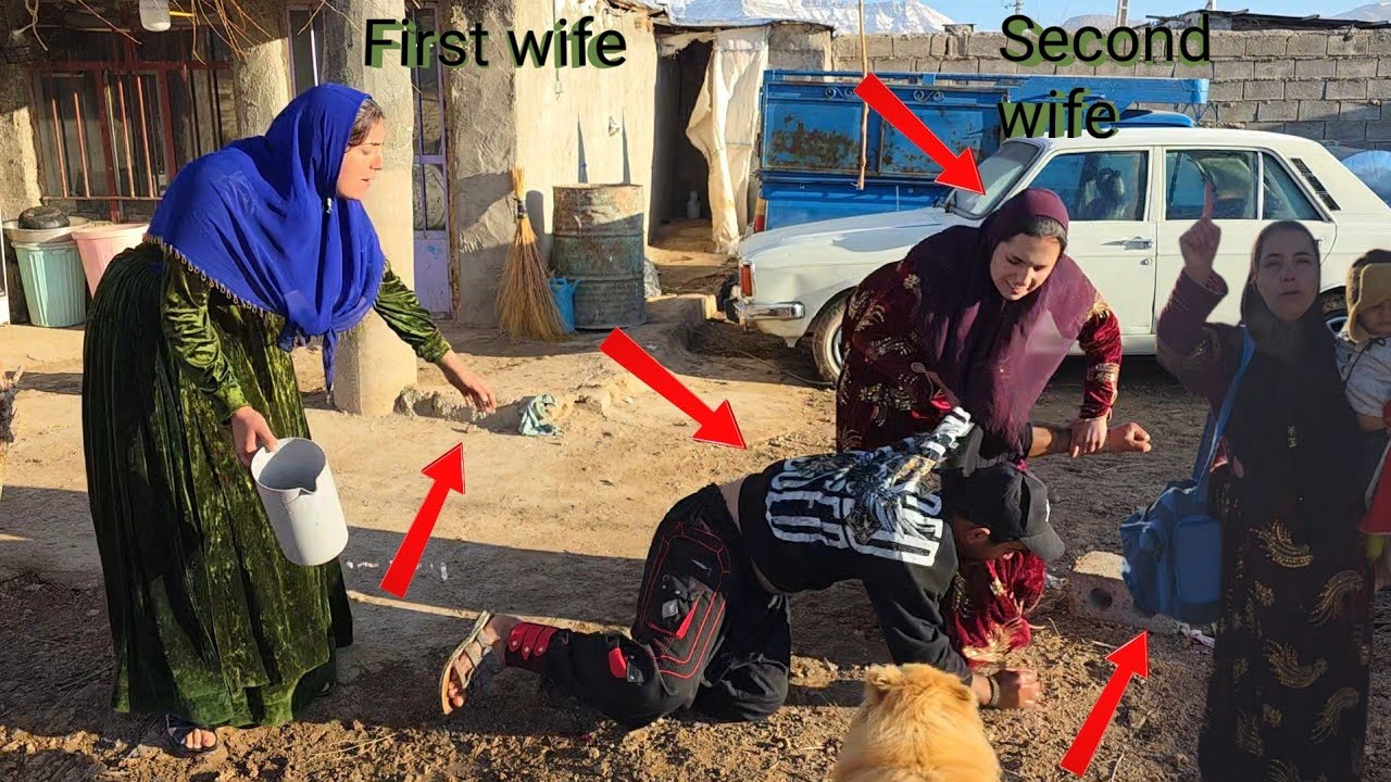 When the second wife gets very angry before she leaves