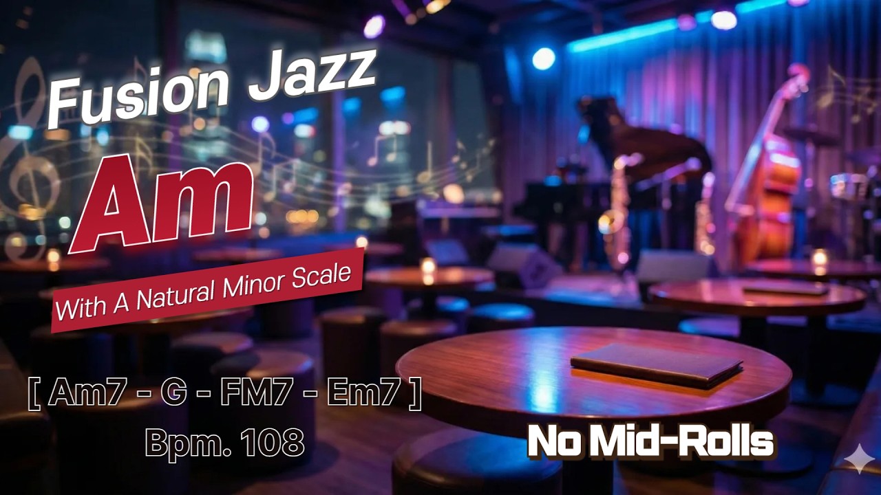 3-Minute Fusion Jazz Workout | Quick A Minor Jam Track (Am7 - G - FM7)