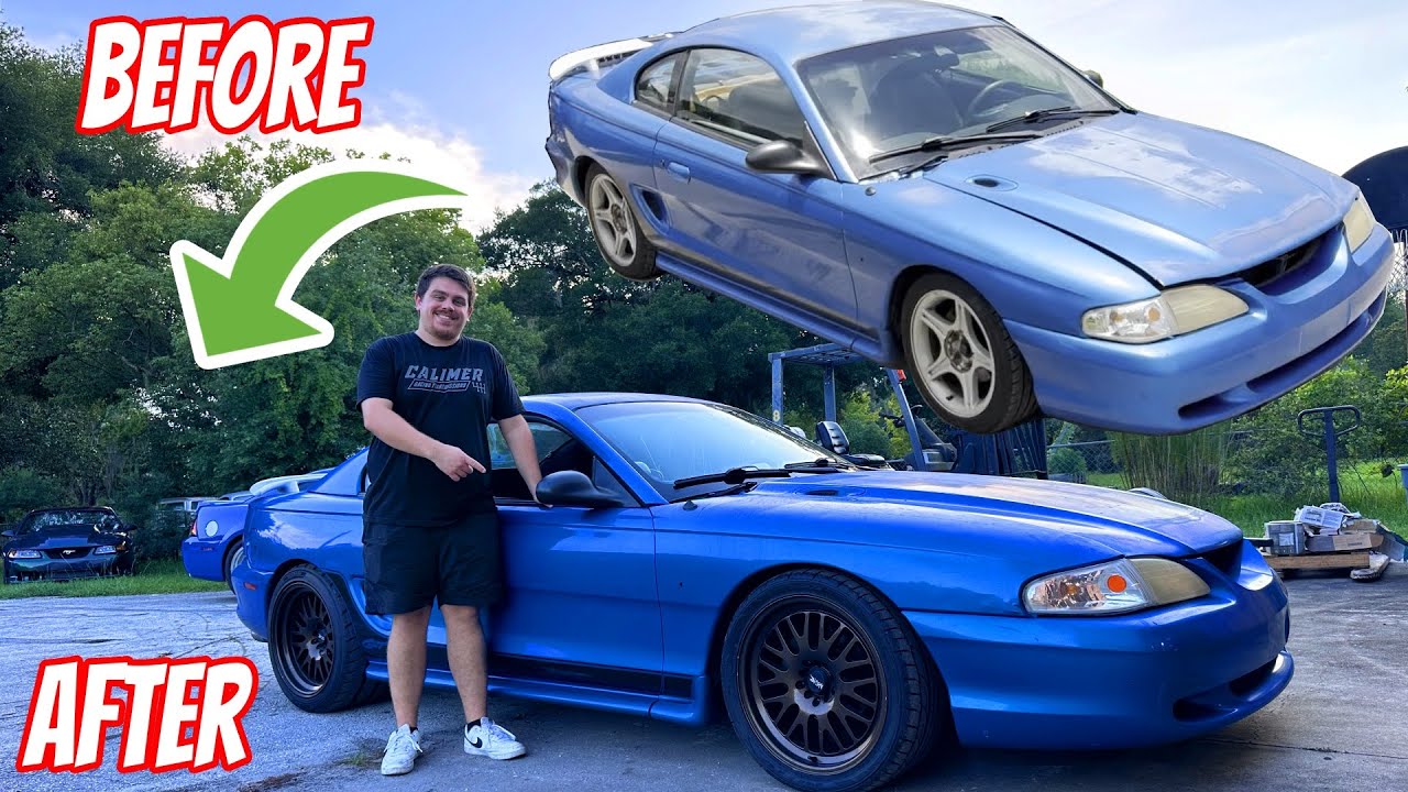 Transforming my friends SN95 Mustang with Coilovers and Wheels