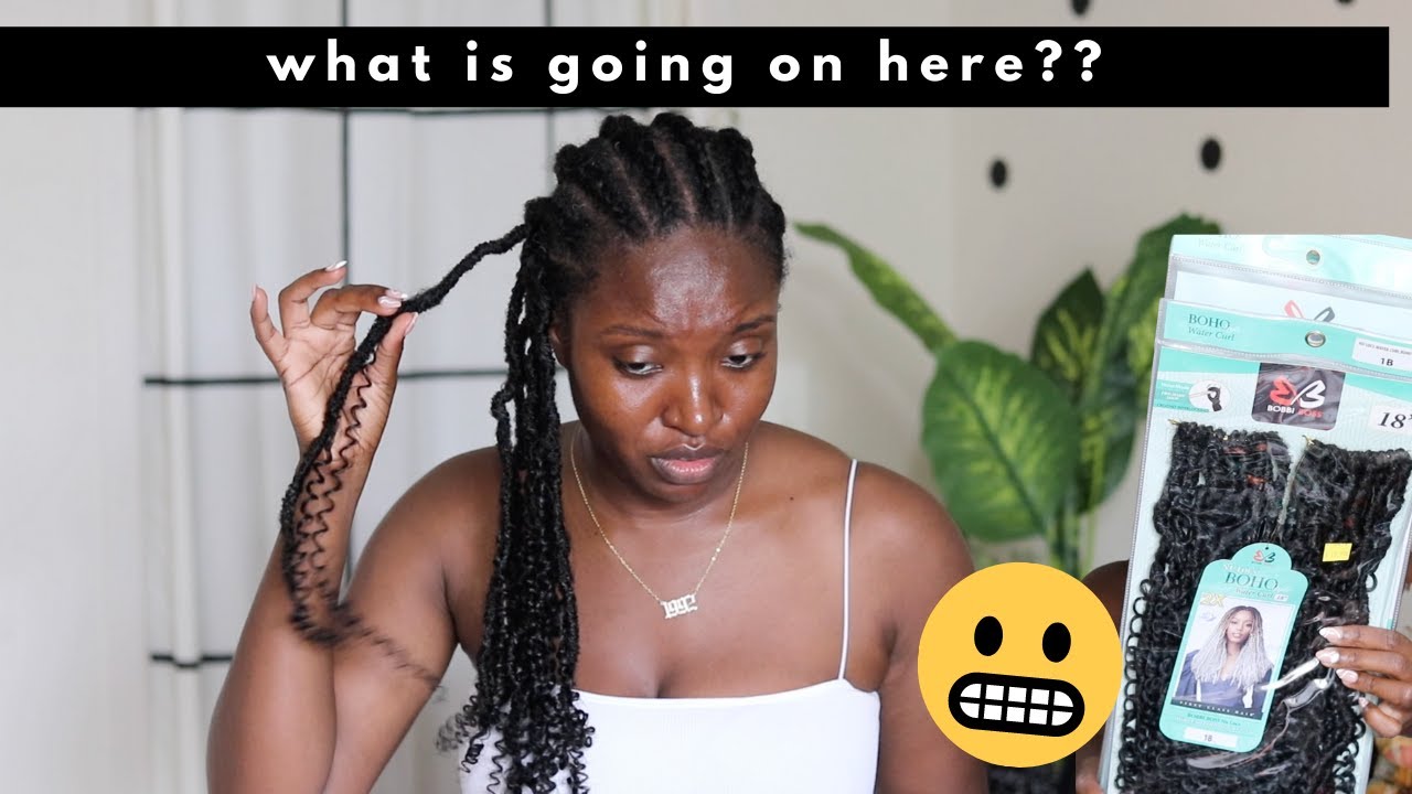 Bobbi Boss Faux Locs with Curls on Blown Out Hair