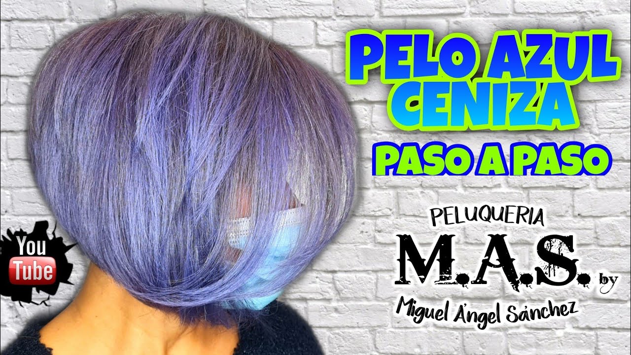Color De Cabello Azul Para Piel Morena. Pelo Azul Cenizo. Ash Blue Hair Color